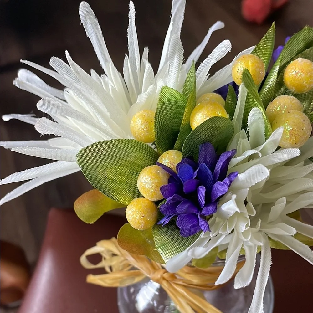 2 Spring Floral Arrangements in Glass Vases